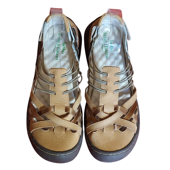 Jambu Tan and Brown Sandals with Strappy Design Slip On - Picture 3 of 16